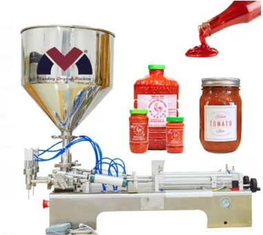 Máquina de enchimento de suco de tomate em garrafa de vidro semiautomática com sabor de mel